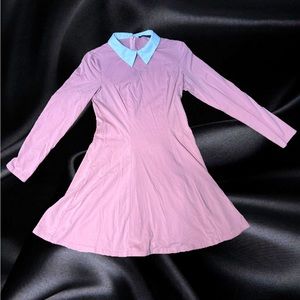 Fensace Mid Century 50s 60s Vintage Inspired Pink midi dress w Collar Women’s M